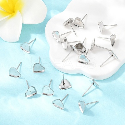 Tarnish Resistant Earring Cabochon Settings 304 Stainless Steel Ear Studs Blank Settings STAS-Q170-12-1