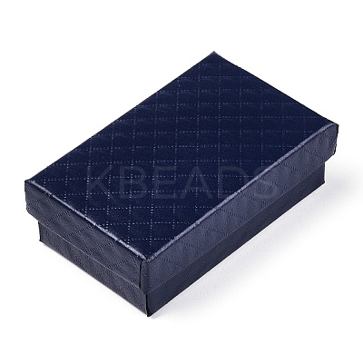 Rhombus Textured Cardboard Jewelry Boxes LS-CBOX-T006-02B-1