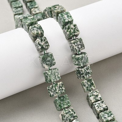 Natural Green Spot Jasper Beads Strands G-D338-A03-1