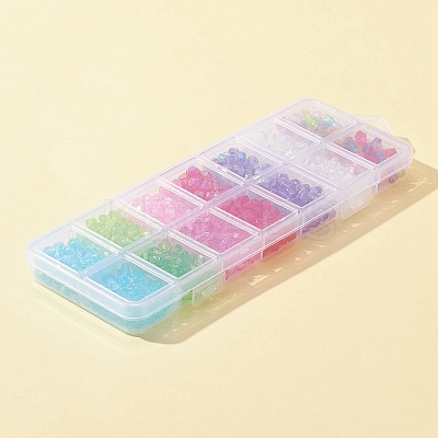 700Pcs 14 Style Bicone AB Color Plated Eco-Friendly Transparent Acrylic Beads TACR-FS0001-32-1