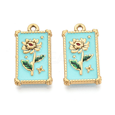 304 Stainless Steel Enamel Pendants STAS-N124-21G-1