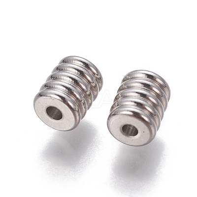 Tarnish Resistant 201 Stainless Steel Grooved Beads STAS-P239-06P-1
