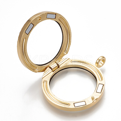 Alloy Magnetic Locket Pendants X-PALLOY-T052-23G-1