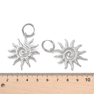 304 Stainless Steel Sun Hoop Earrings LS-EJEW-M073-01P-1