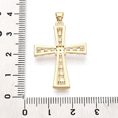 Brass Micro Pave Clear Cubic Zirconia Pendants KK-N268-94G-1