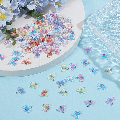 180Pcs 6 Colors Transparent Resin Cabochons RESI-DR0001-07-1