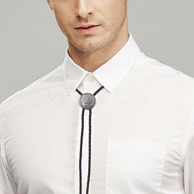 2Pcs 2 Colors PU Leather Bolo Tie NJEW-AN0001-61-1