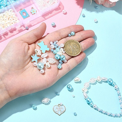 DIY Round ABS Plastic Imitation Pearl Beads Bracelets Making Kits DIY-YW0009-80-1