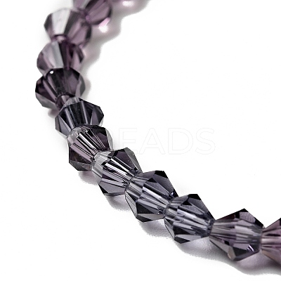 Purple Glass Bicone Beads Strands X-GLAA-S026-03-1