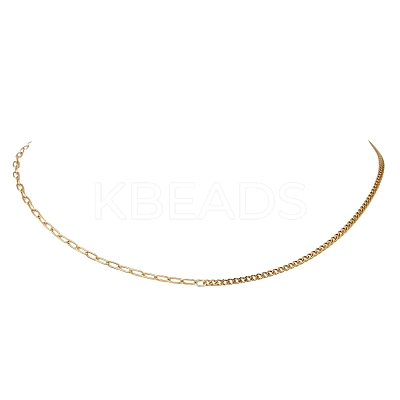 304 Stainless Steel Twisted Chain Paperclip Chain Necklaces NJEW-JN05781-02-1