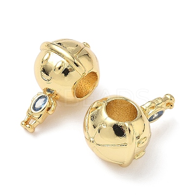 Boy Brass Cubic Zirconia European Beads KK-Q068-21B-G-1