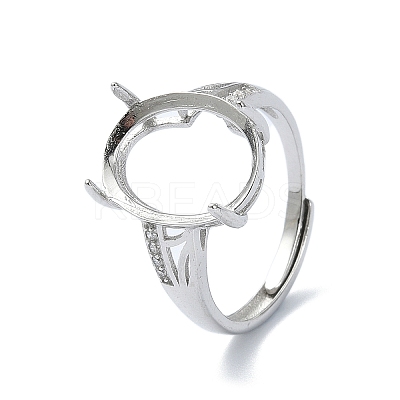 Adjustable 925 Sterling Silver Ring Components STER-K179-39P-1