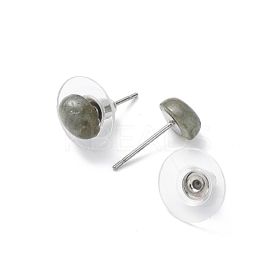 Natural Labradorite Stud Earrings for Women EJEW-E285-01P-03-1