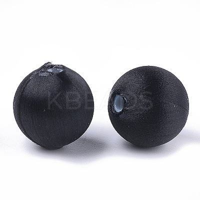 Polyester Thread Fabric Covered Beads WOVE-T007-20mm-10-1