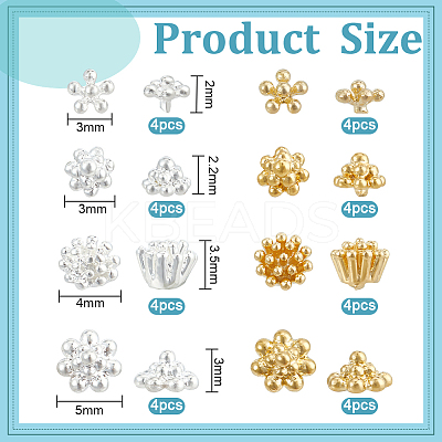 32Pcs 8 Style Brass Cabochon MRMJ-BC0003-43-1