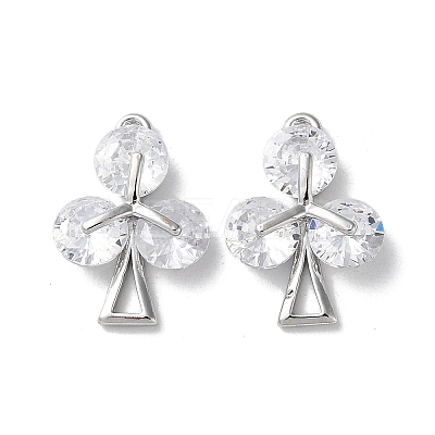 Brass Micro Pave Cubic Zirconia Pendants KK-F872-07P-1