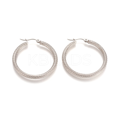 Tarnish Resistant 201 Stainless Steel Geometric Hoop Earrings STAS-D171-12A-P-1