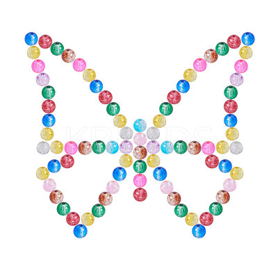 Baking Paint Crackle Glass Bead CCG-PH0002-8mm-02-1