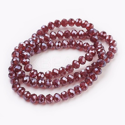 Electroplate Glass Beads Strands GLAA-K027-PL-A03-1