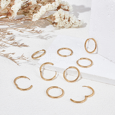 12Pairs 304 Stainless Steel Huggie Hoop Earrings EJEW-UN0003-14-1