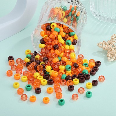 1200Pcs 6 Styles Opaque &  Transparent Plastic Beads KY-SZ0001-49-1
