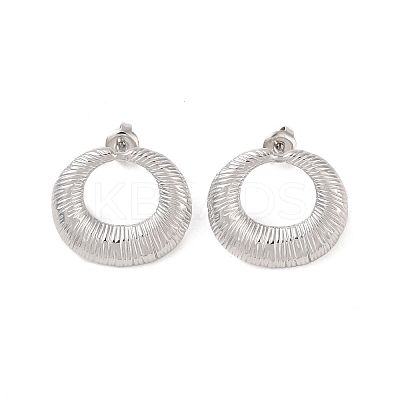 Non-Tarnish Ring 304 Stainless Steel Stud Earrings for Women EJEW-L272-009P-1