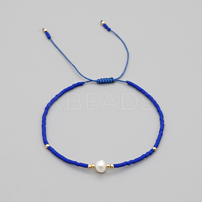 Adjustable Glass Seed Bead Braided Bead Bracelets for Women VT9382-22-1