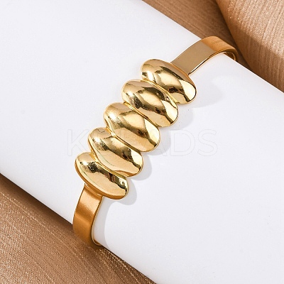 304 Stainless Steel Cuff Bangles for Women LS-BJEW-F491-01G-05-1