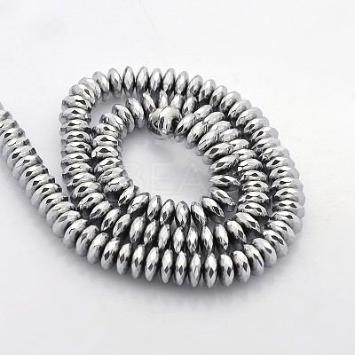 Electroplate Non-magnetic Synthetic Hematite Beads Strands G-J208H-01-1