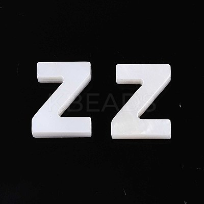 Natural Freshwater Shell Letter Charms BSHE-ZX007-02Z-1