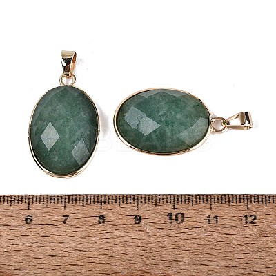 Natural Green Aventurine Pendants G-Q606-92G-04-1