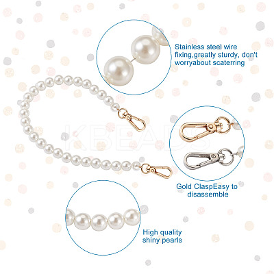 8Pcs 8 Styles White Acrylic Round Beads Bag Handles FIND-TA0001-37-1