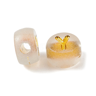 Luminous Transparent Acrylic Beads OACR-P037-01B-Y-1