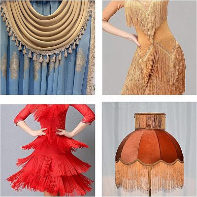 Polyester Latin Fringe Lace OCOR-WH0064-43B-1