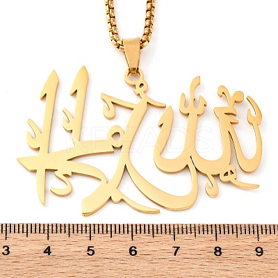 201 Stainless Steel Pendant Necklaces NJEW-C066-14G-1