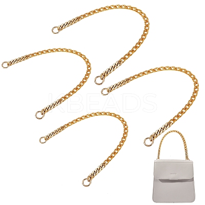 4Pcs 2 Styles Aluminum Chain Bag Strap AJEW-SZ0001-69-1