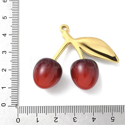 304 Stainless Steel with Acrylic Cherry Pendants LS-STAS-G362-05G-02-1