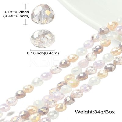 2 Strands Electroplated Glass Beads Strands GLAA-CJ0002-67-1