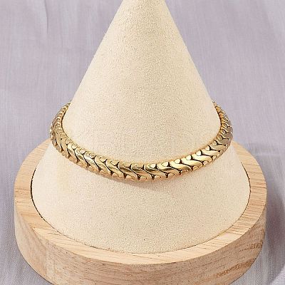 304 Stainless Steel Link Chain Bracelets for Women BJEW-Z143-18G-1