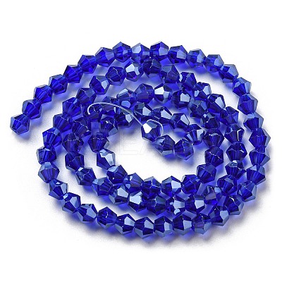 Transparent Electroplate Glass Beads Strands GLAA-F029-2mm-C06-1