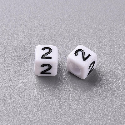 Opaque White Acrylic Beads X-MACR-T038-13-1