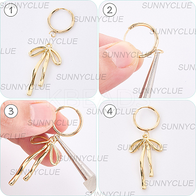 12Pcs 201 Stainless Steel Huggie Hoop Earring Findings STAS-SC0010-30G-1