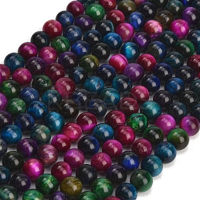 Grade AB Natural Tiger Eye Beads Strands G-F591-18-8mm-06-1
