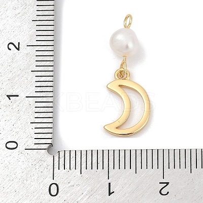Natural Cultured Freshwater Pearl & Brass Pendants KK-U062-16G-1