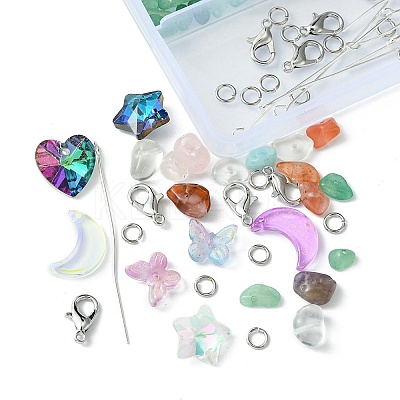 Natural & Synthetic Mixed Stone with Glass Charms FIND-FS0002-17-1