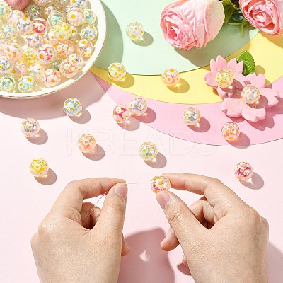 Plating Transparent Acrylic Beads TACR-CJC0001-12-1