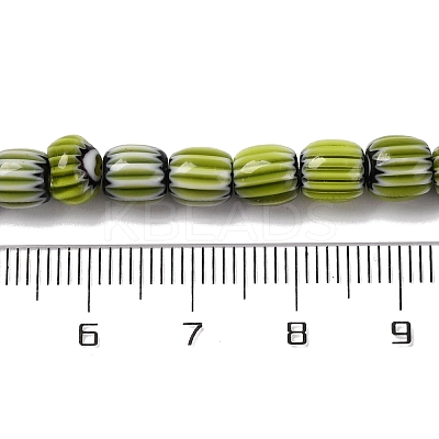 Handmade Lampwork Chevron Beads Strands LAMP-K041-01A-25-1