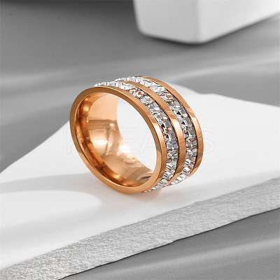304 Stainless Steel Crystal Rhinestone Finger Rings FS-WG432ED-15-1