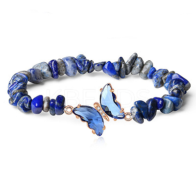 Fashionable Natural Lapis Lazuli Chips Beaded Bracelets TI6720-7-1