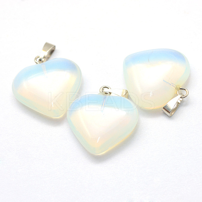 Heart Opalite Pendants X-G-Q438-06-1